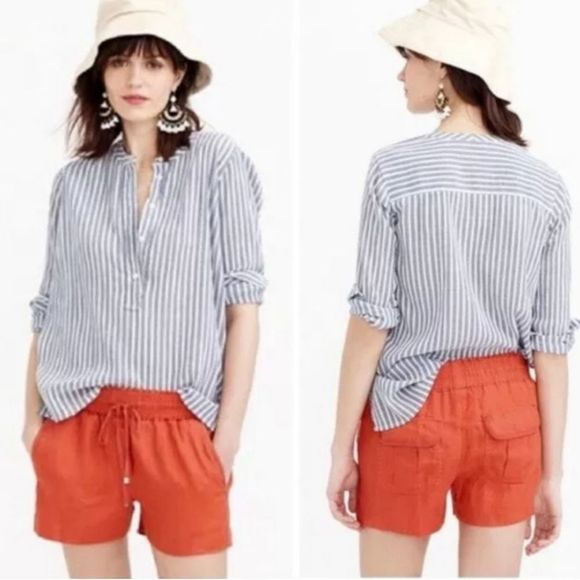 J. Crew Pants - J.Crew Orange Linen Shorts Size Small